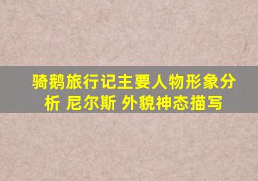 骑鹅旅行记主要人物形象分析 尼尔斯 外貌神态描写